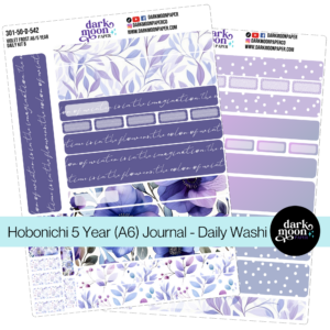 hobonichi 5 year journal daily sticker kit in violet frost design