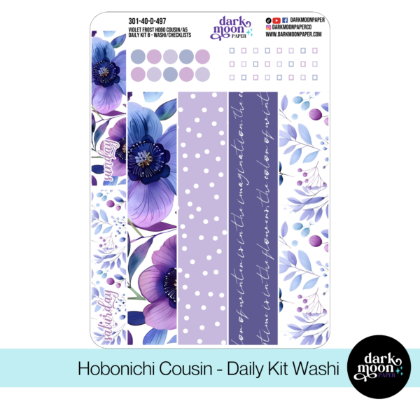 hobonichi cousin daily pages kit in violet frost theme, page 2