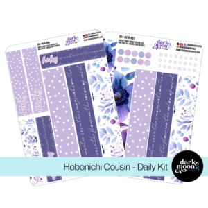 hobonichi cousin daily pages kit in violet frost theme