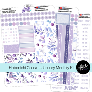 hobonichi cousin monthly kit january purple floral