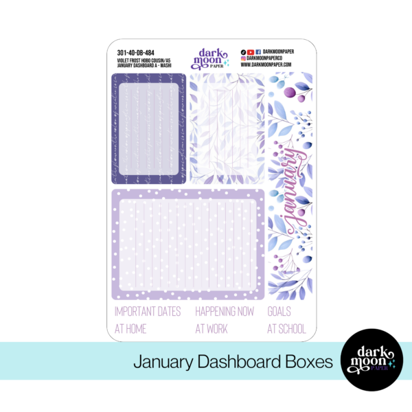 Hobonichi cousin dashboad planner ideas january monthly goals dashboard