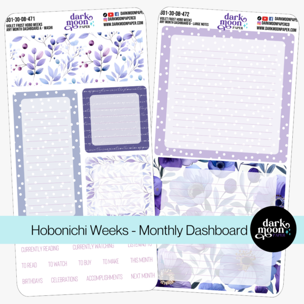 Hobonichi Weeks Dashboard Kit - Violet Frost - 301-30-DB - Image 3