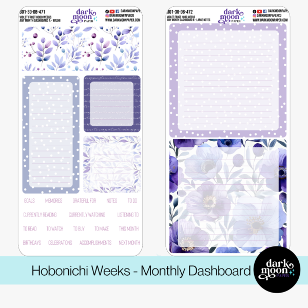 Hobonichi Weeks Dashboard Kit - Violet Frost - 301-30-DB - Image 4