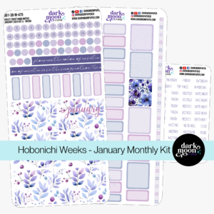 Hobonichi Weeks monthly sticker kits for Hobonichi Weeks, Hobo Weeks Mega, or similarly sized 3.5 x 7 planners