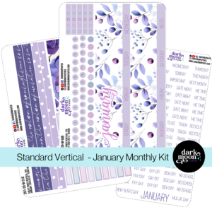 January monthly kit of stickers for standard vertical planners