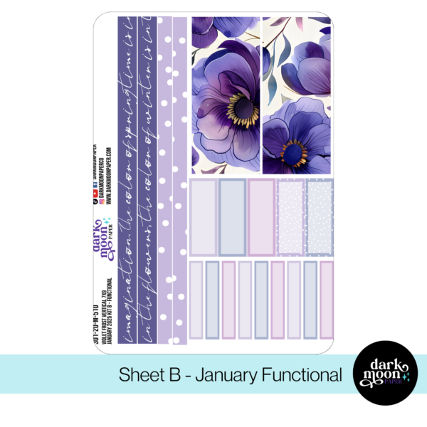 January monthly kit of stickers for standard vertical planners, washi