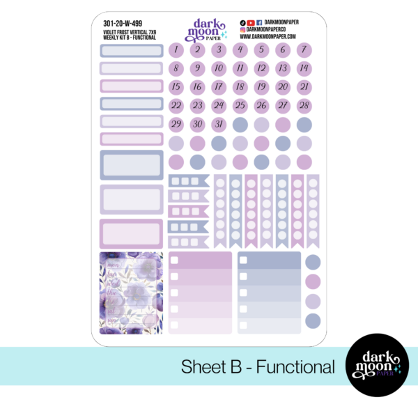 weekly planner kit coordinating stickers for 7x9 inch standard vertical planners, checklists