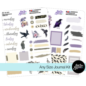 Winter Ravens sticker sheets for journaling