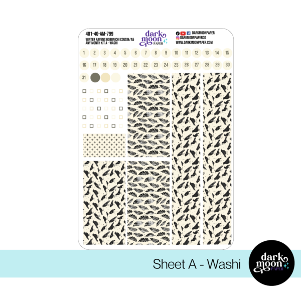 Hobonichi Cousin Any Month Monthly Kit | Winter Ravens 401-40-AM - Image 2