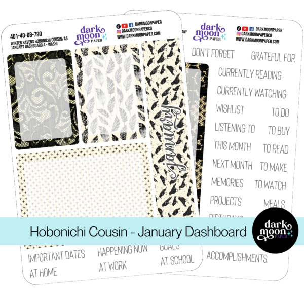 Hobonichi Cousin Dashboard Kit | Winter Ravens | 401-40-DB - Image 3