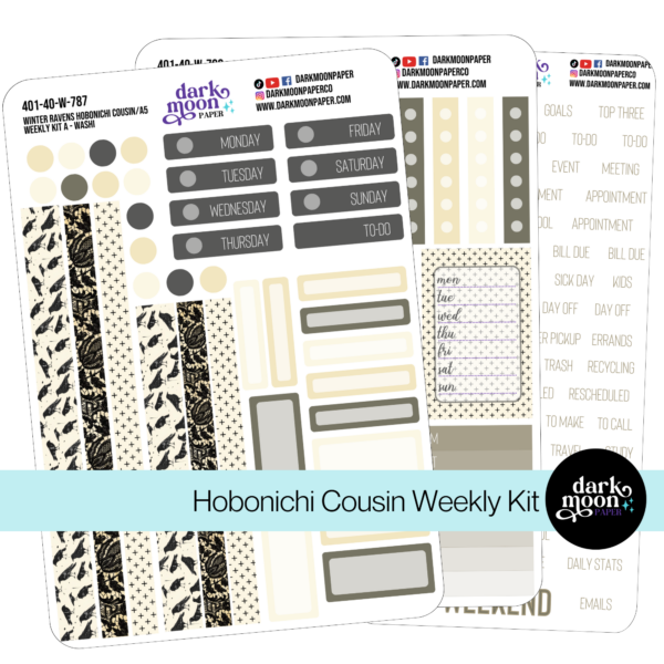 Hobonichi Cousin Weekly Kit | Winter Ravens | 401-40-W