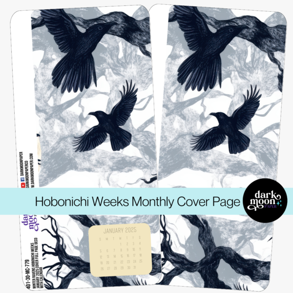 Hobonichi Weeks Monthly Cover Page | Winter Ravens 401-30-MC