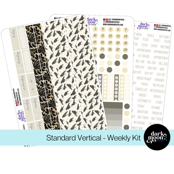 Standard Vertical Planner Weekly Kit | Winter Ravens | 401-20-W