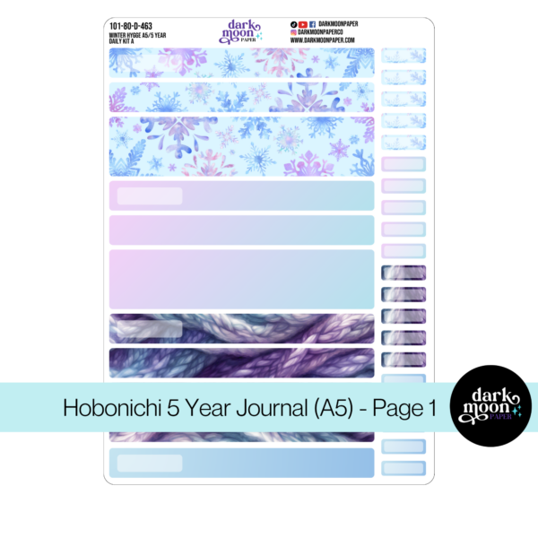 Hobonichi 5 year journal A5 size sticker kit