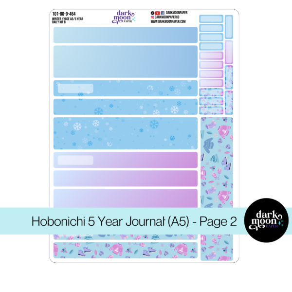 Hobonichi 5 year journal A5 size stickers