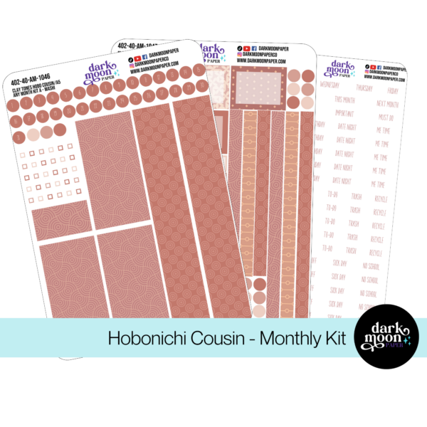 Hobonichi Cousin Any Month Monthly Kit - Clay Tones - 402-40-AM