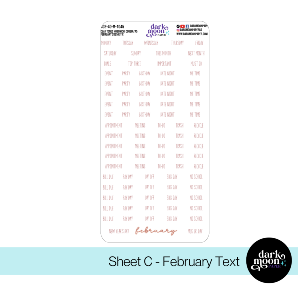 Hobonichi Cousin February Monthly Kit - Clay Tones - 402-40-M - Image 4