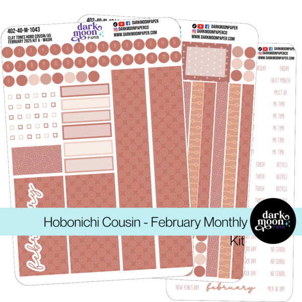 Hobonichi Cousin February Monthly Kit - Clay Tones - 402-40-M