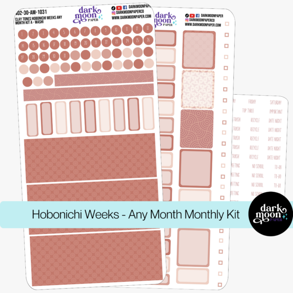 Hobonichi Weeks Any Month Monthly Kit - Clay Tones - 402-30-AM