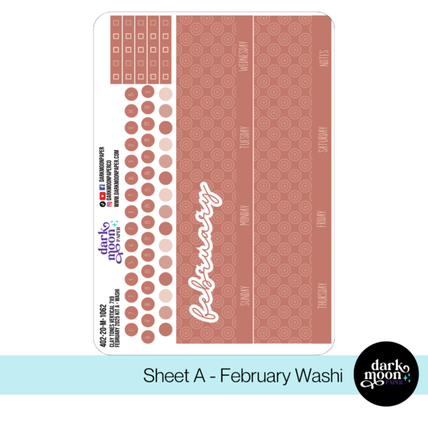 Standard Vertical Planner February Monthly Kit - Clay Tones - 402-20-M - Image 2