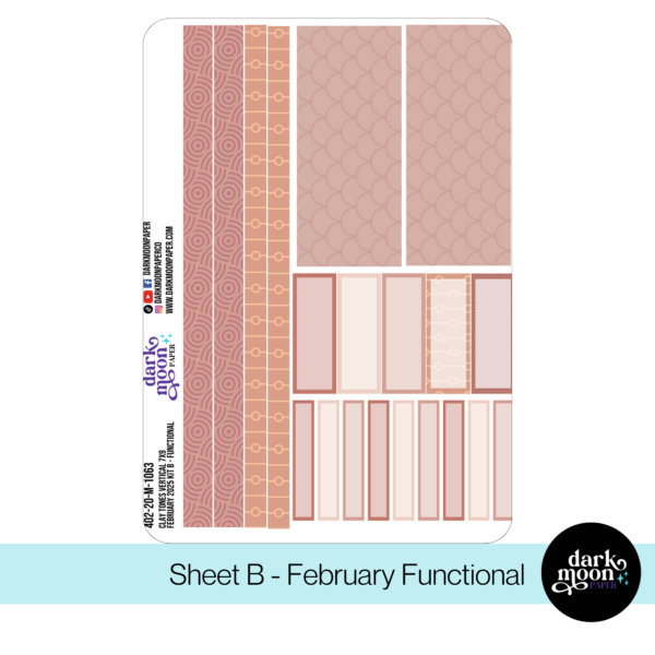 Standard Vertical Planner February Monthly Kit - Clay Tones - 402-20-M - Image 3