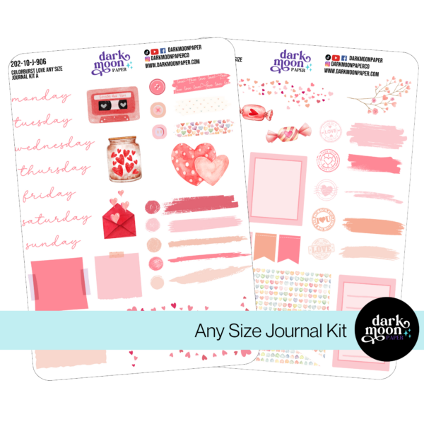 Any Size Notebook Journal Kit - Colorburst Love - 202-10-M