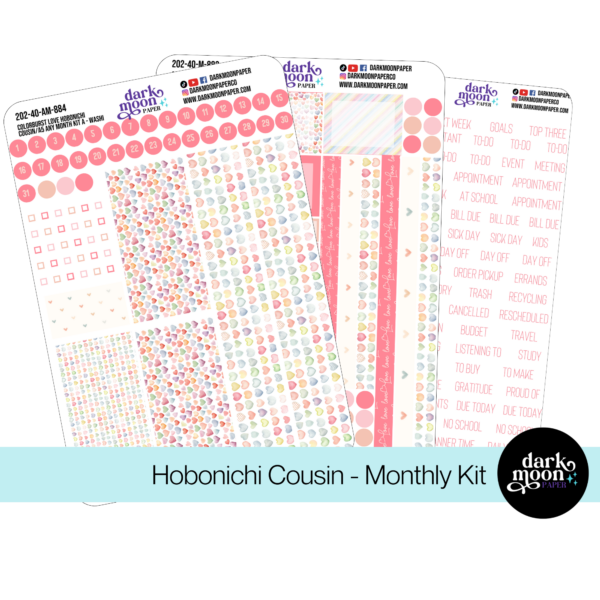 Hobonichi Cousin Any Month Monthly Kit - Colorburst Love - 202-40-AM