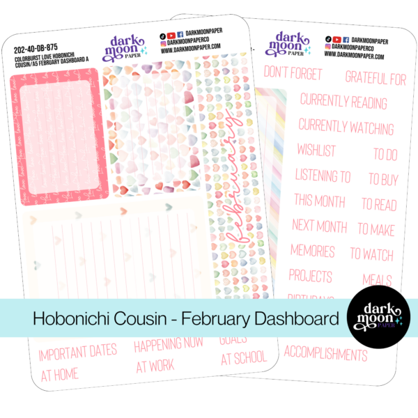 Hobonichi Cousin Dashboard Kit - Colorburst Love - 202-40-DB