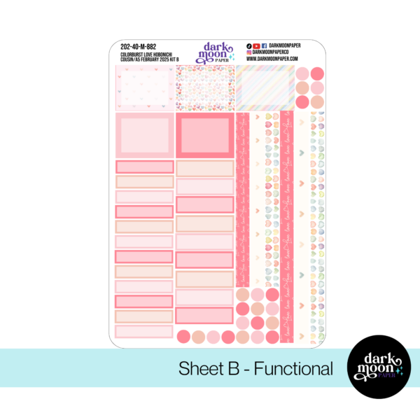 Hobonichi Cousin February Monthly Kit - Colorburst Love - 202-40-M - Image 3