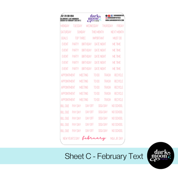 Hobonichi Cousin February Monthly Kit - Colorburst Love - 202-40-M - Image 4