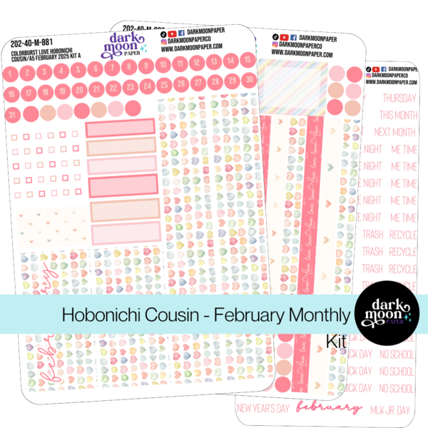 Hobonichi Cousin February Monthly Kit - Colorburst Love - 202-40-M