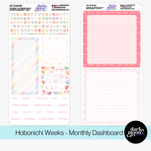 Hobonichi Weeks Dashboard Kit - Colorburst Love - 202-30-DB - Image 3