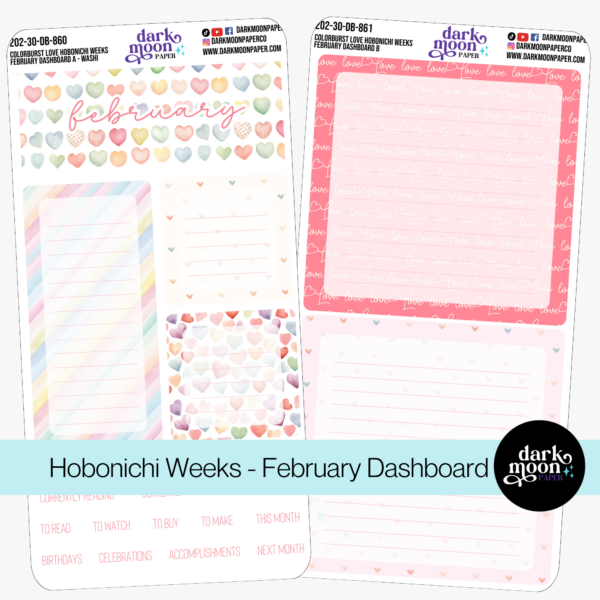 Hobonichi Weeks Dashboard Kit - Colorburst Love - 202-30-DB