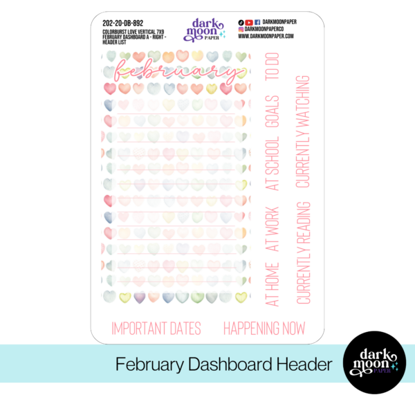 Standard Vertical Planner Dashboard Kit - Colorburst Love - 202-20-DB - Image 2