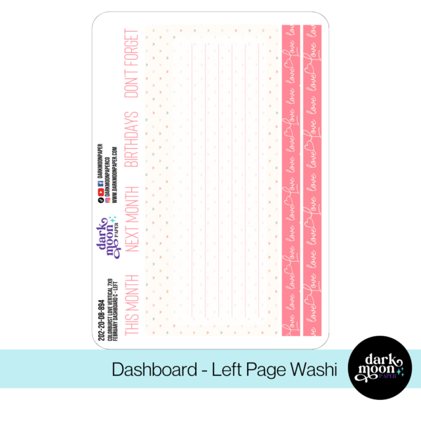 Standard Vertical Planner Dashboard Kit - Colorburst Love - 202-20-DB - Image 4