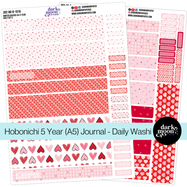 Hobonichi 5 Year Journal (A5) Daily Page Stickers - Cookie Hearts - 302-50-D-A5