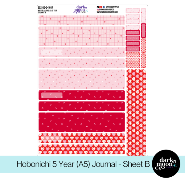 Hobonichi 5 Year Journal (A5) Daily Page Stickers - Cookie Hearts - 302-50-D-A5 - Image 2