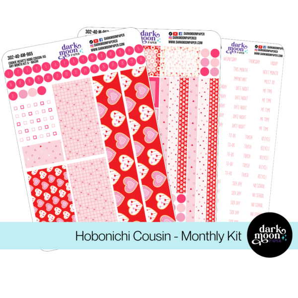 Hobonichi Cousin Any Month Monthly Kit - Cookie Hearts - 302-40-AM