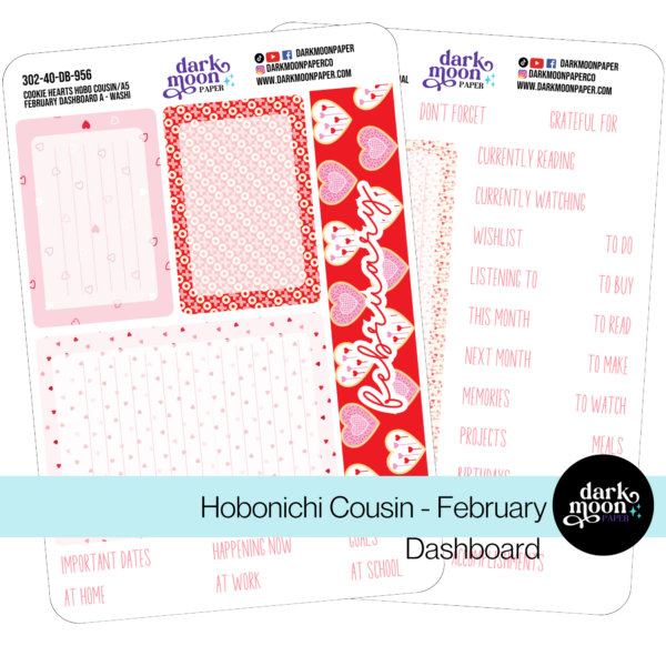 Hobonichi Cousin Dashboard Kit - Cookie Hearts - 302-40-DB