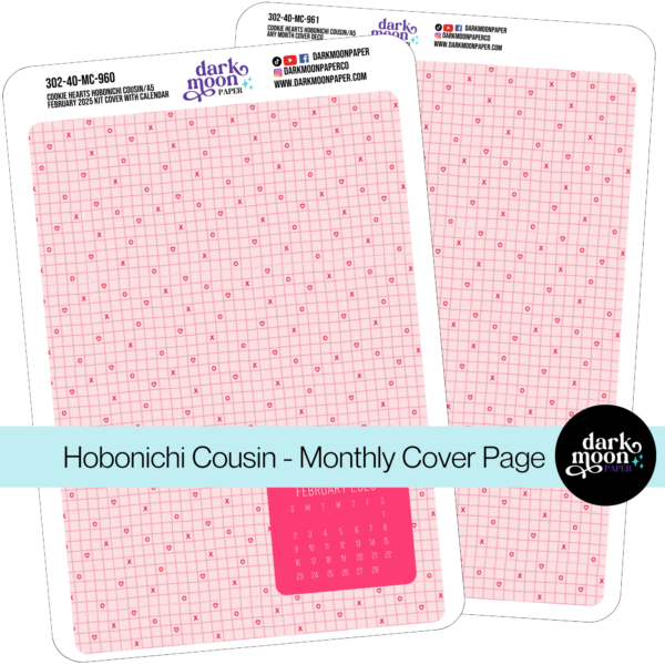 Hobonichi Cousin Monthly Cover Page - Cookie Hearts - 302-40-MC