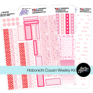 hobonichi cousin weekly sticker kit in cookie hearts valentine theme