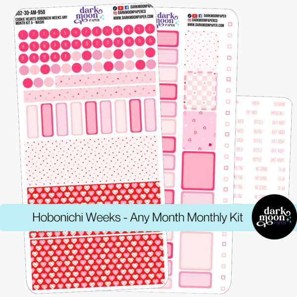 Hobonichi Weeks Any Month Monthly Kit - Cookie Hearts - 302-30-AM