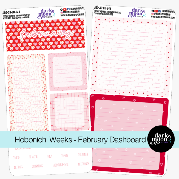 Hobonichi Weeks Dashboard Kit - Cookie Hearts - 302-30-DB