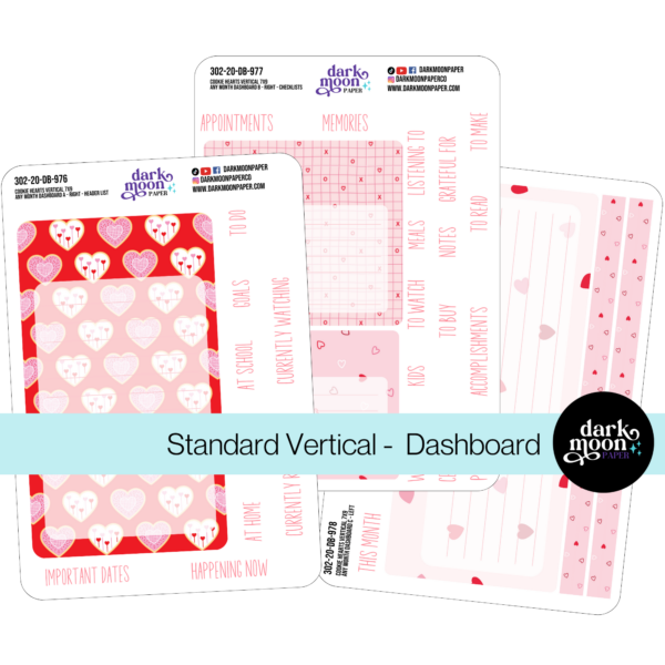 Vertical planner monthly dashboard stickers