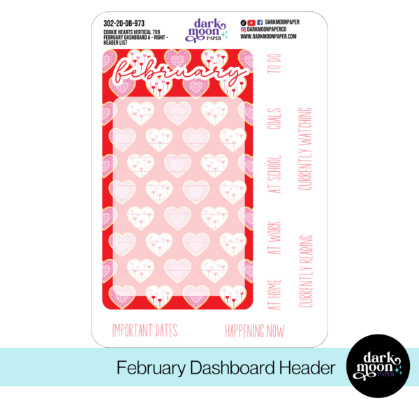 Standard Vertical Planner Dashboard Kit | Cookie Hearts | 302-20-DB - Image 5