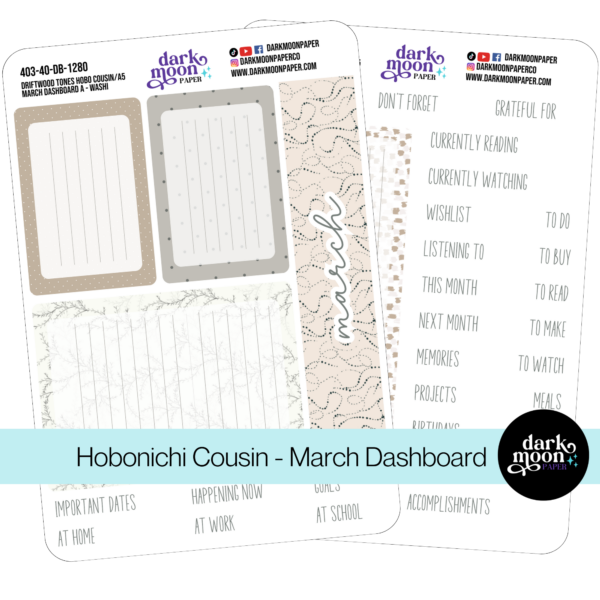 Hobonichi Cousin Dashboard Kit - Driftwood Tones - 403-40-DB