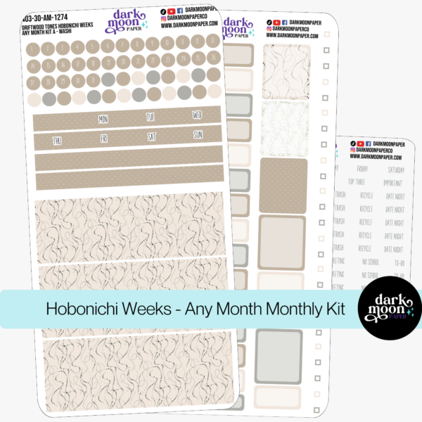 Hobonichi Weeks Any Month Monthly Kit - Driftwood Tones - 403-30-AM