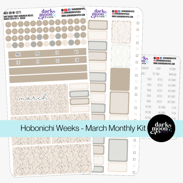 Hobonichi Weeks March 2025 Monthly Kit - Driftwood Tones - 403-30-M