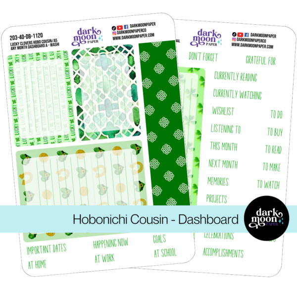 Hobonichi Cousin Dashboard Kit - Lucky Clovers - 203-40-DB - Image 2