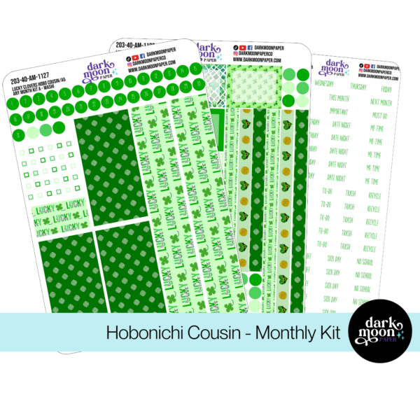 Hobonichi Cousin Any Month Monthly Kit - Lucky Clovers - 203-40-AM